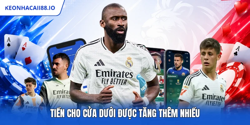 Tiền cho cửa dưới được tăng thêm nhiều